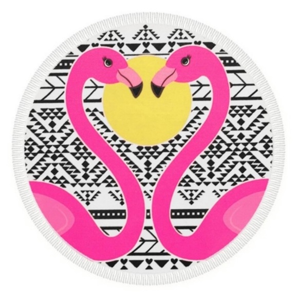 Flamingo round beach towel 58” - Picture 2 of 5